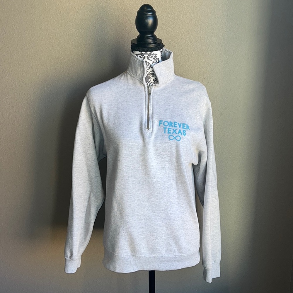 Light Gray Henley Forever Texas Sweatshirt